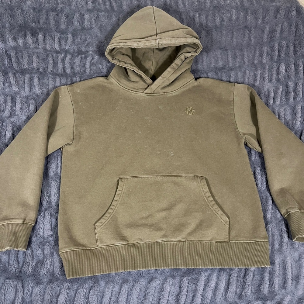 NINTH HALL FUNDAMENTALS Olive Green‎ Organic Cotton Recycled Polyester Hoodie L